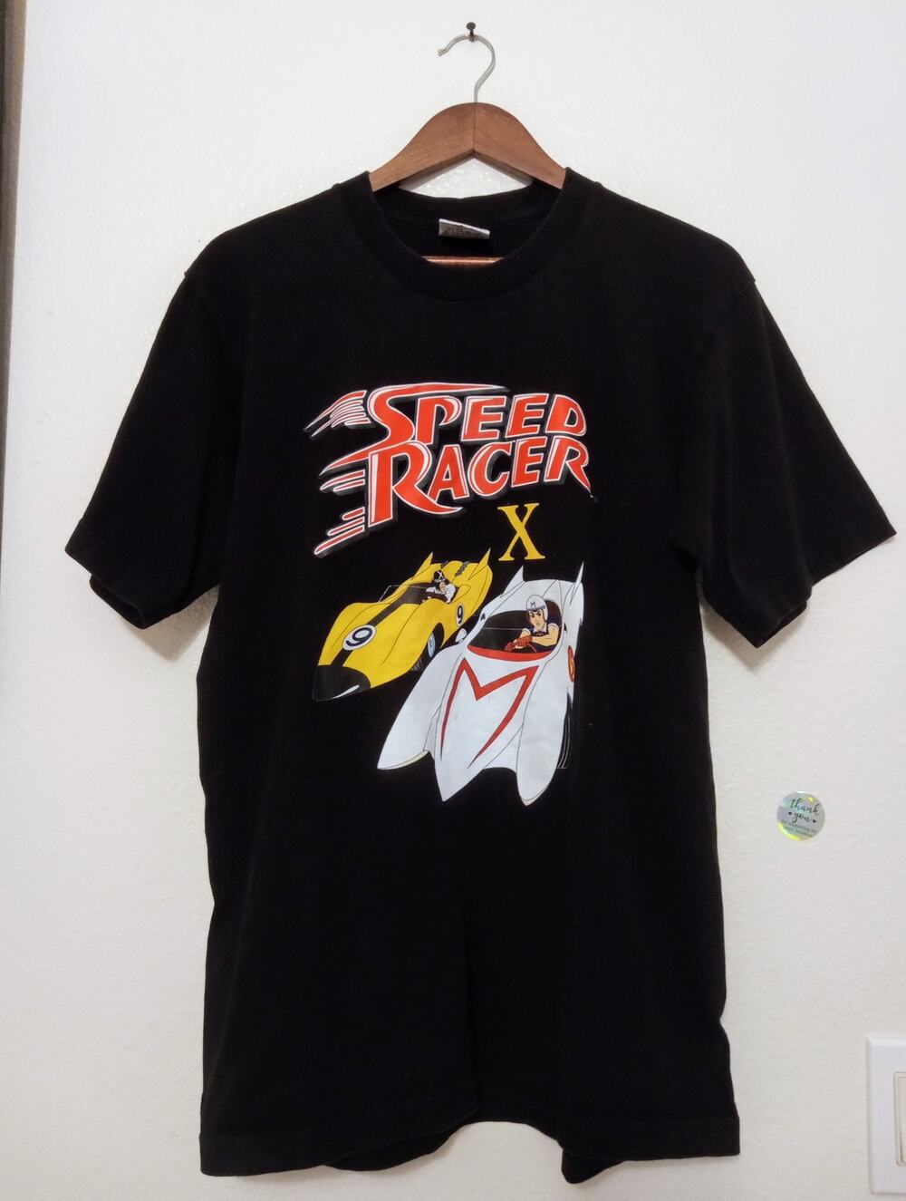 Vintage 90s Y2K Speed Racer Mach 5 Racer X Racing Graphic Tee Shirt PRO 5 SZ L